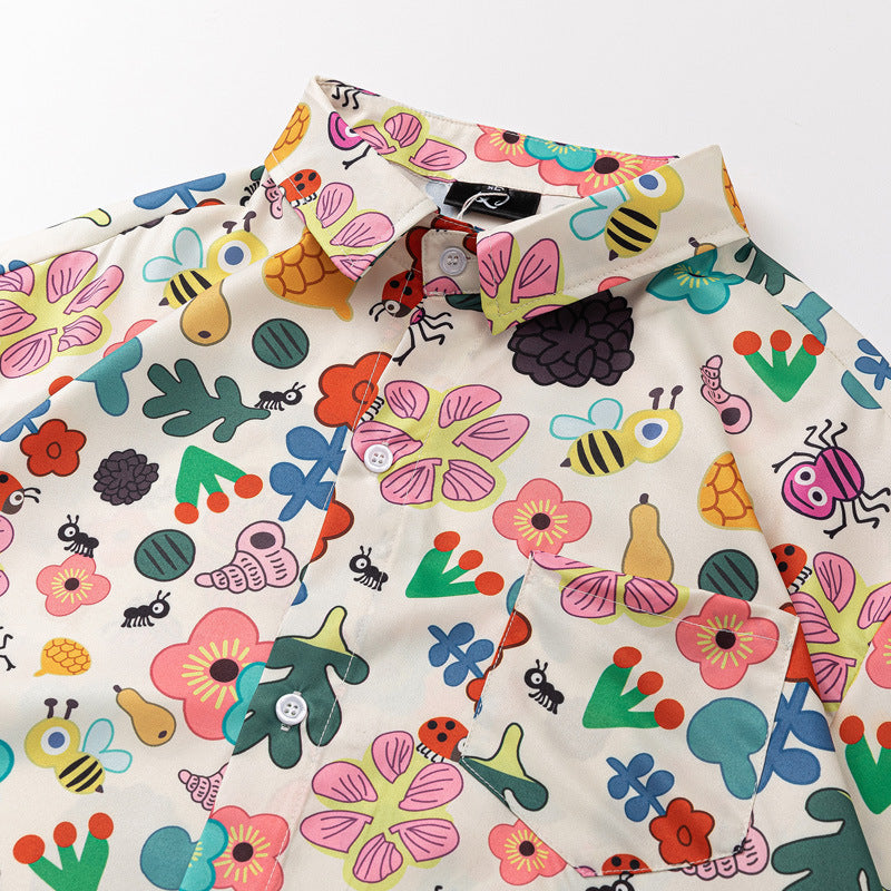 Cute floral Hawaiian short sleeve shirt