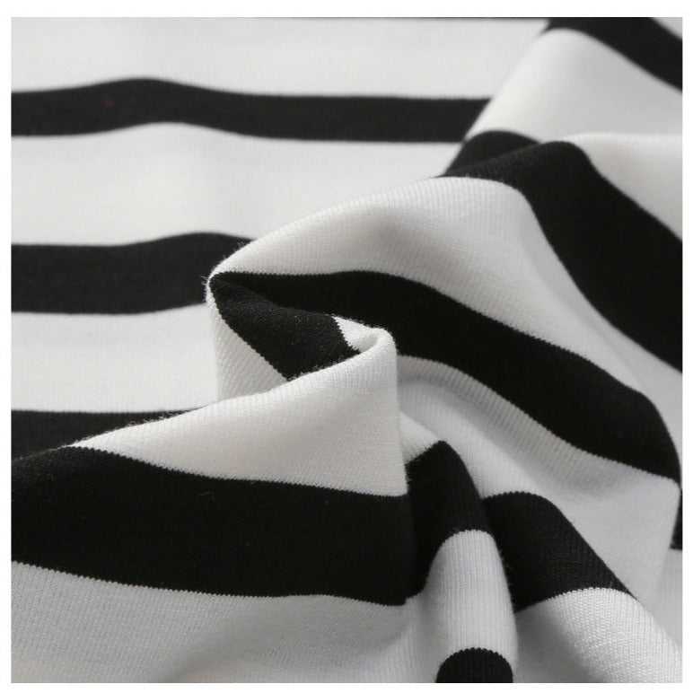Classic horizontal striped short sleeve T-shirt