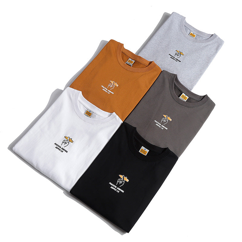 Five-color casual alphabet plain short-sleeved T-shirt