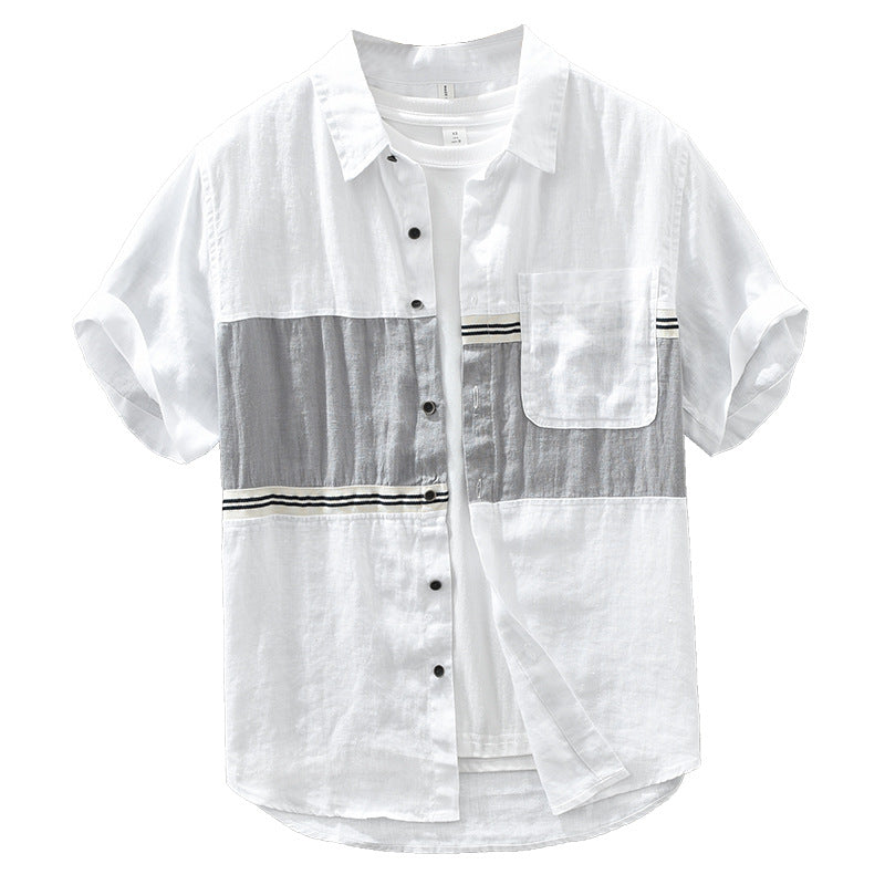 Color-coordinated, breathable linen shirt