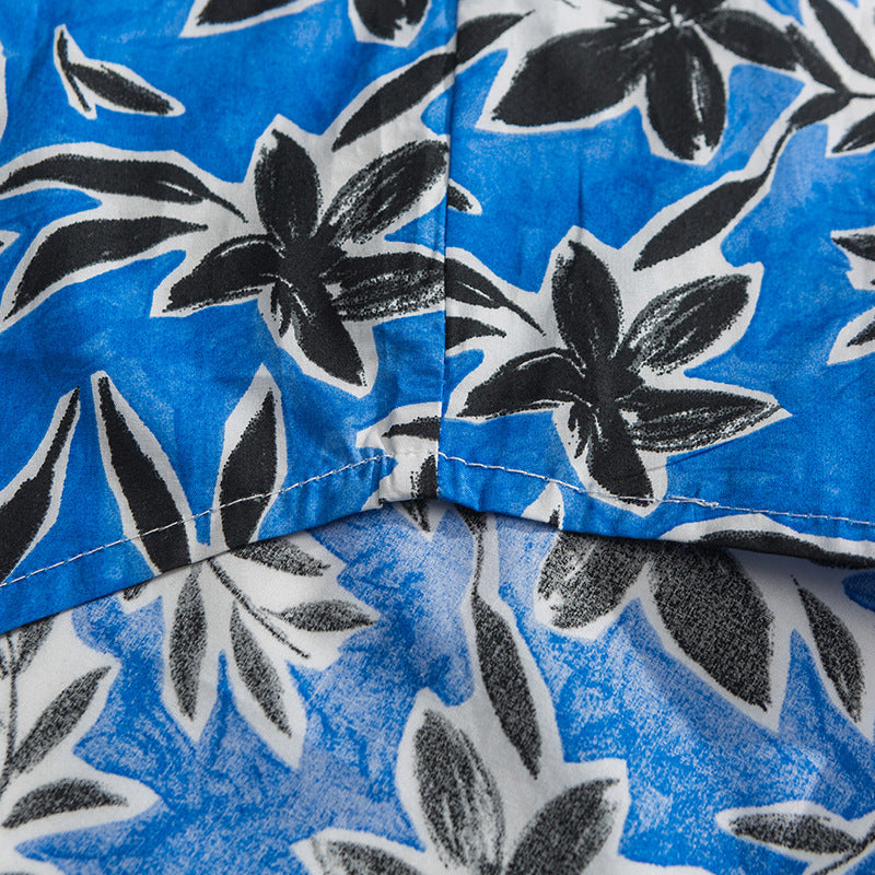 Hawaiian floral print aloha shirt