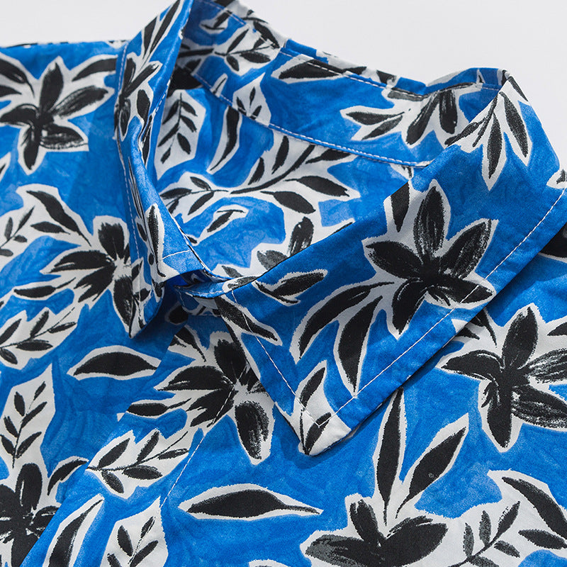 Hawaiian floral print aloha shirt