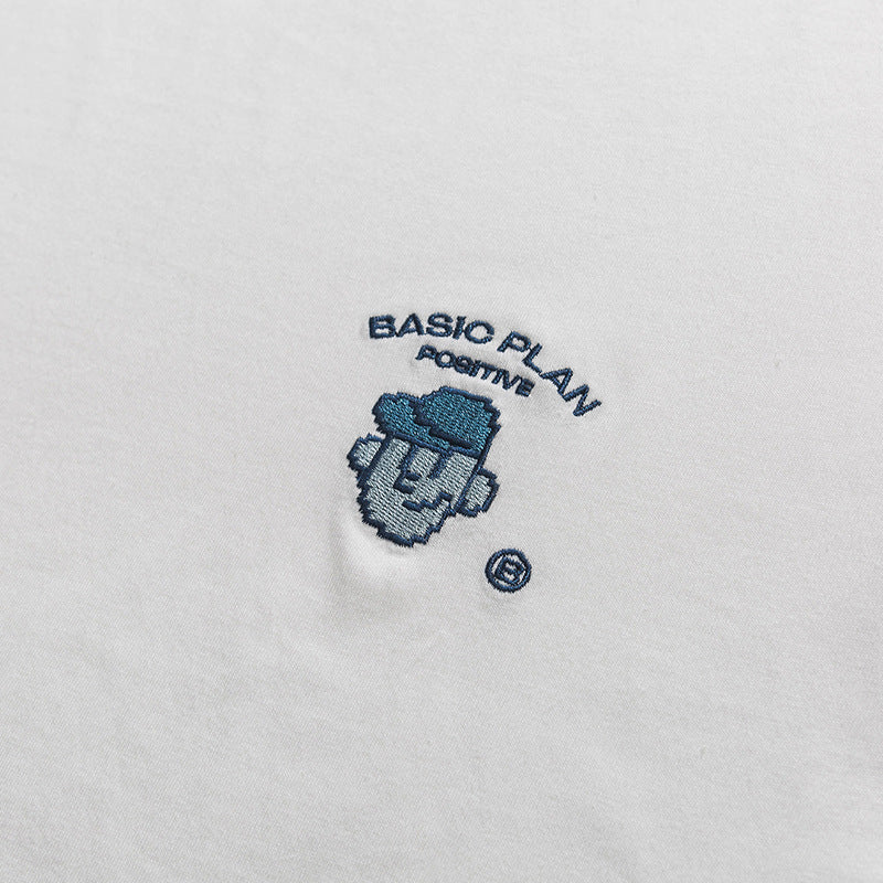 Fresh embroidered color matching short sleeve T-shirt