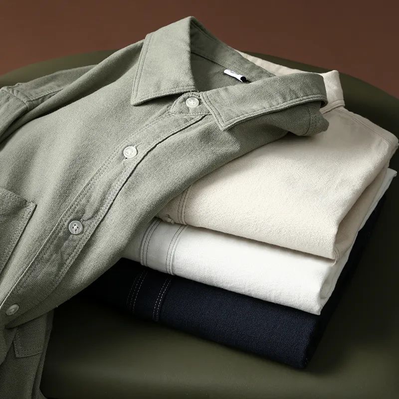 Fashionable simple plain pocket short sleeve shirt