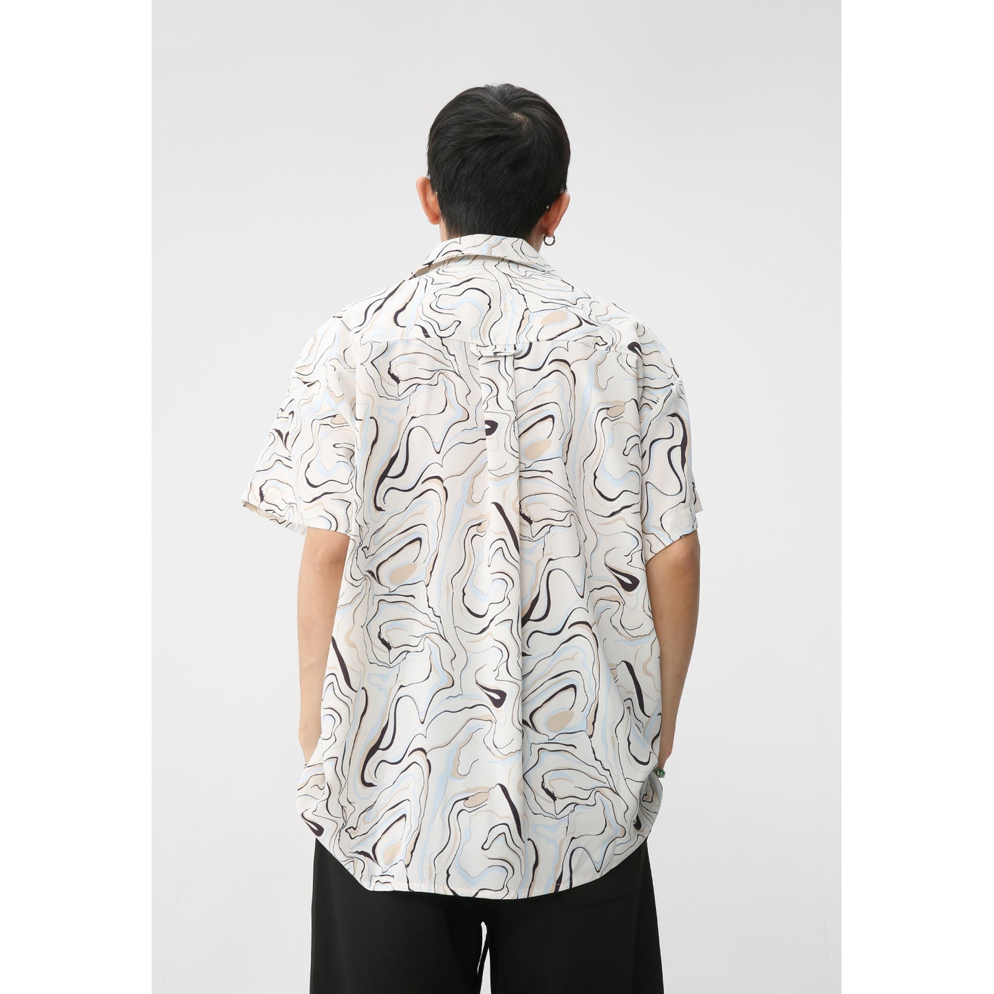 Vintage floral tie-dye short-sleeved shirt