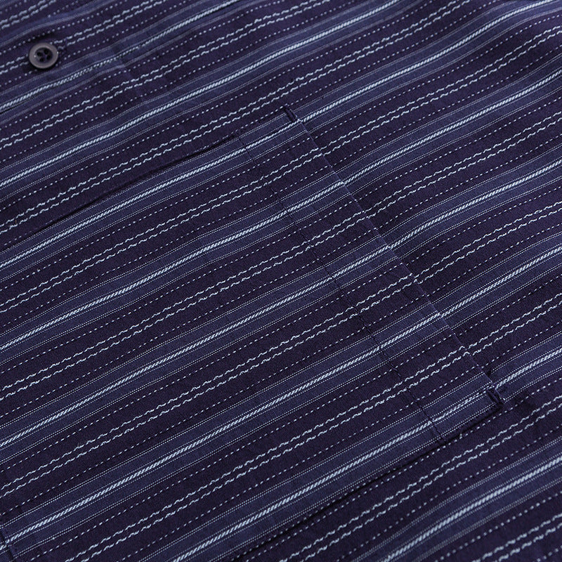 Luxurious classic striped long-sleeved work shirt