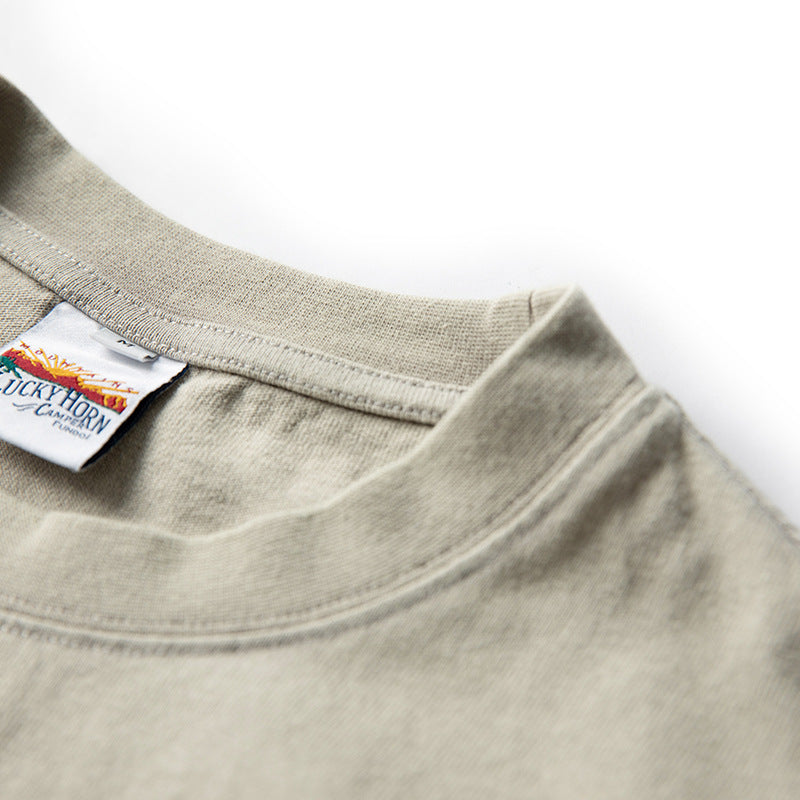 Color-coordinated casual short-sleeved T-shirt