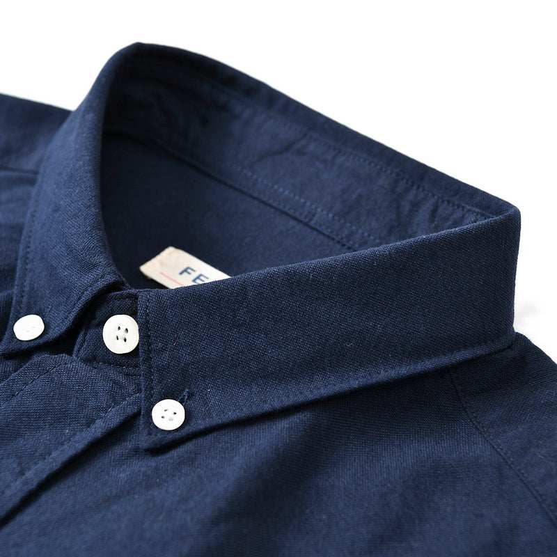 Embroidered breathable plain long sleeve shirt