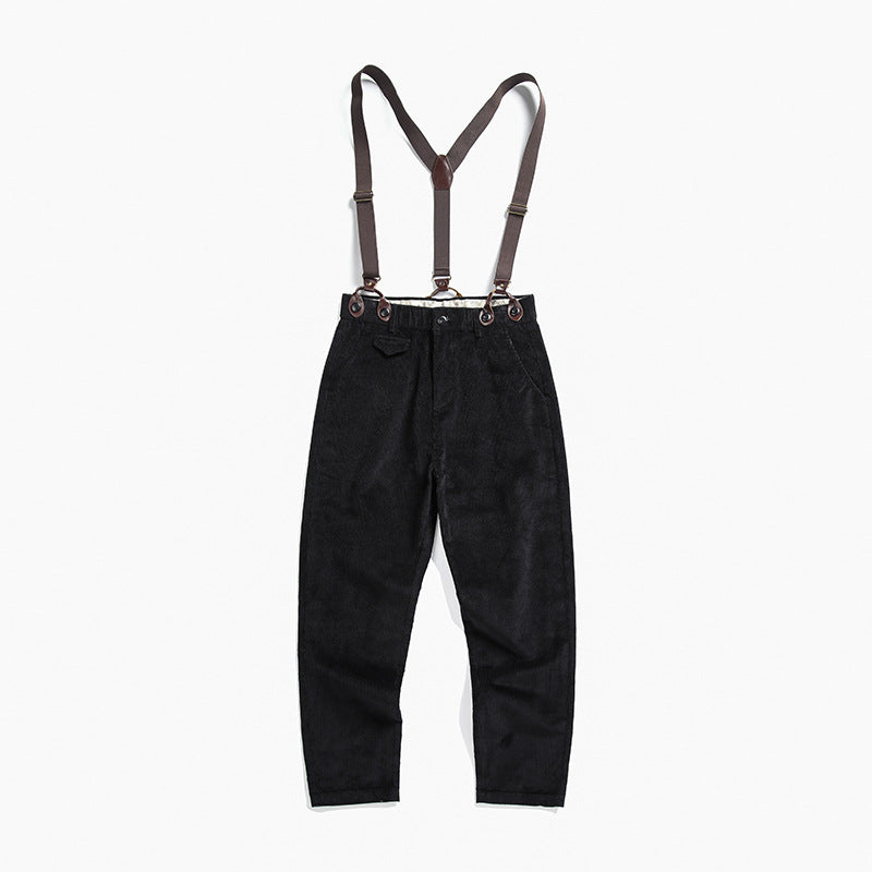 Plain American Casual Corduroy Overalls
