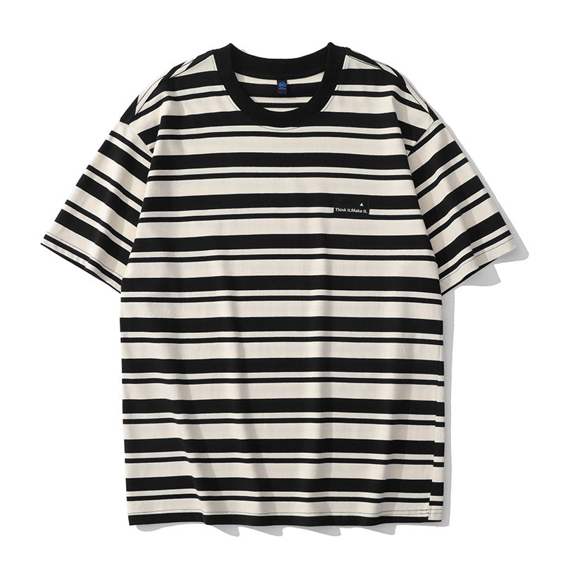 Classic horizontal striped short sleeve T-shirt