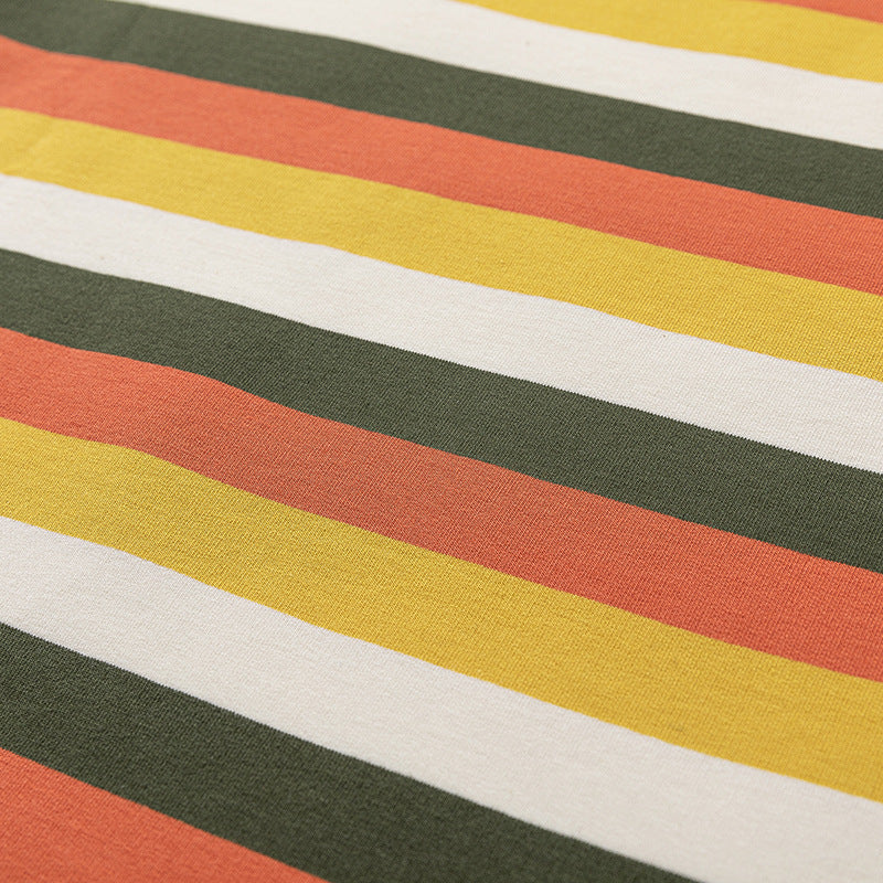 Colorful horizontal striped casual T-shirt