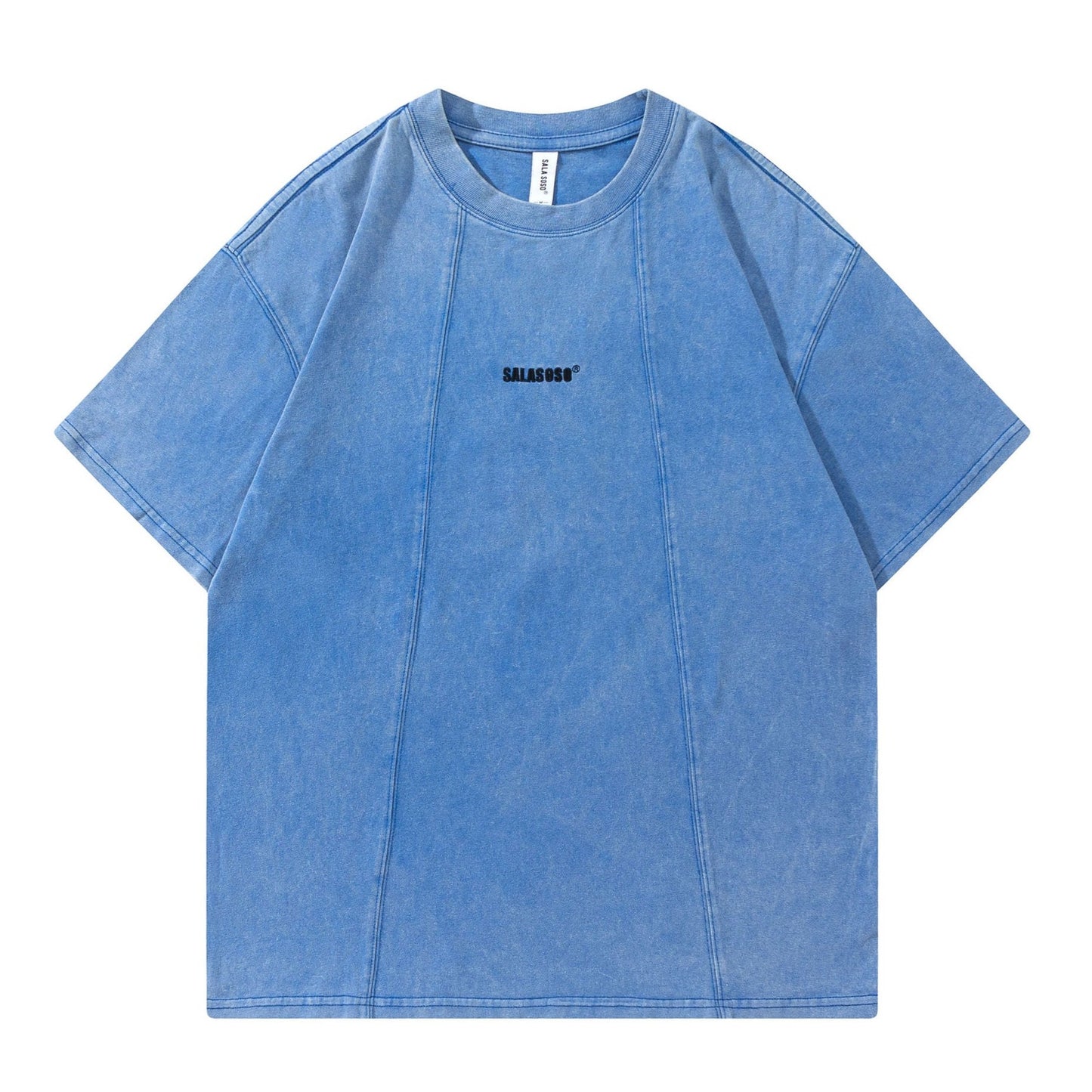 レトロ刺繍無地半袖tシャツ
