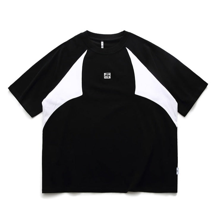 Color-block casual short-sleeved T-shirt