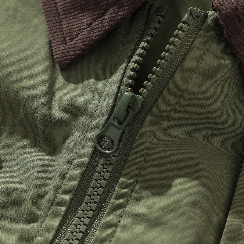 Corduroy jacket with multi-pockets