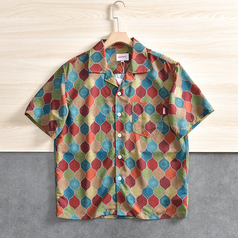 Retro Aloha Print Short Sleeve Shirt