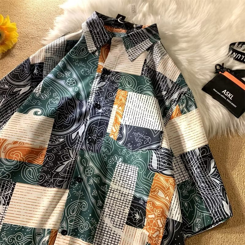 Switch print aloha short sleeve shirt