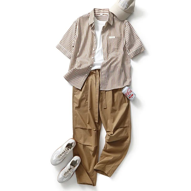 Classic striped short-sleeved shirt