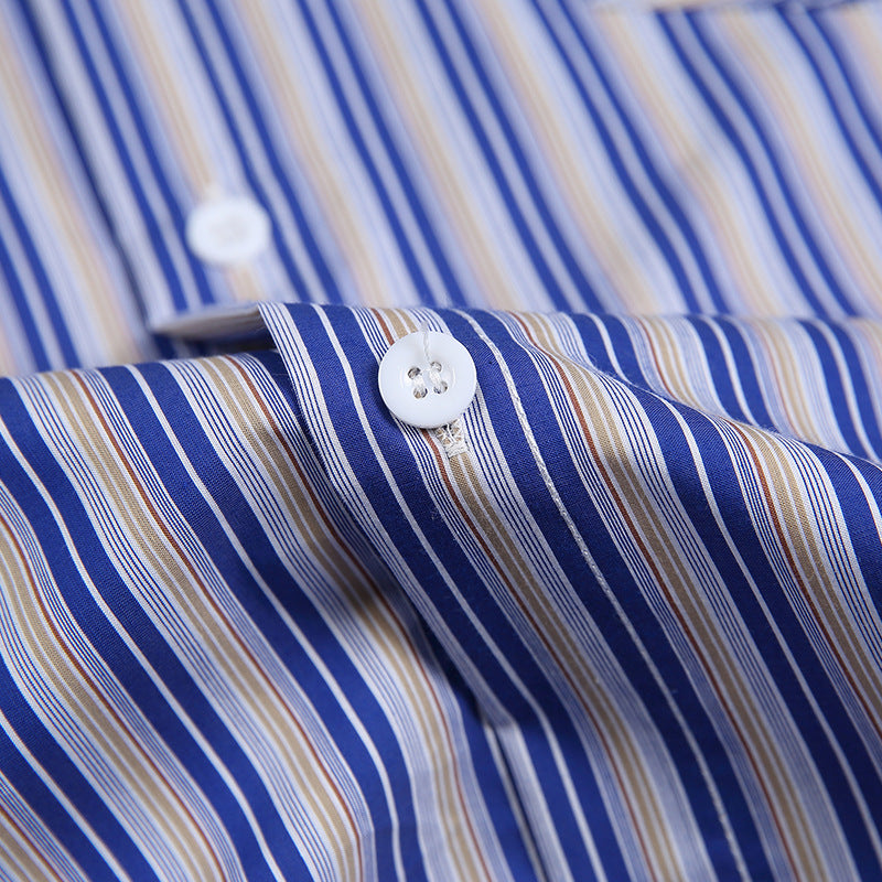 Classic striped work short-sleeved shirt