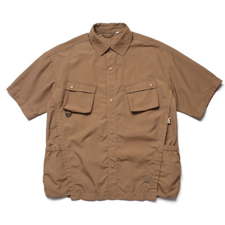 Multi-pocket plain short-sleeved work shirt in four colors