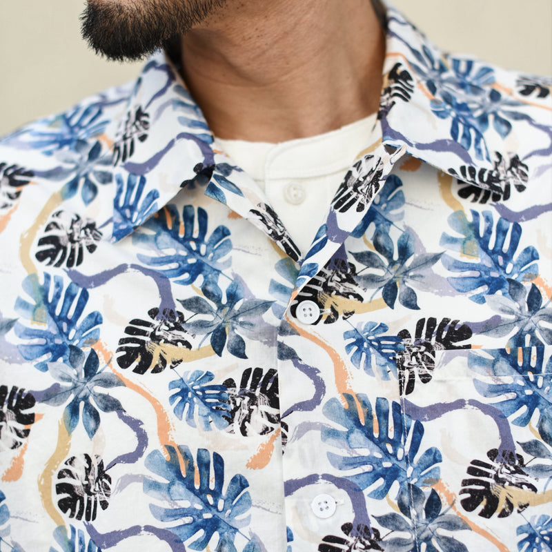 Monstera Print Cuban Shirt
