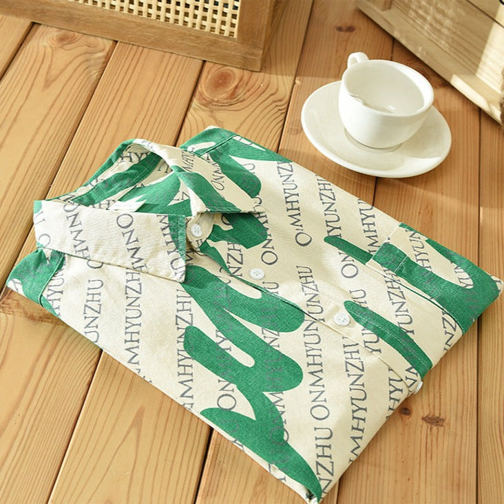 Fashion Print Short Sleeve Shirt