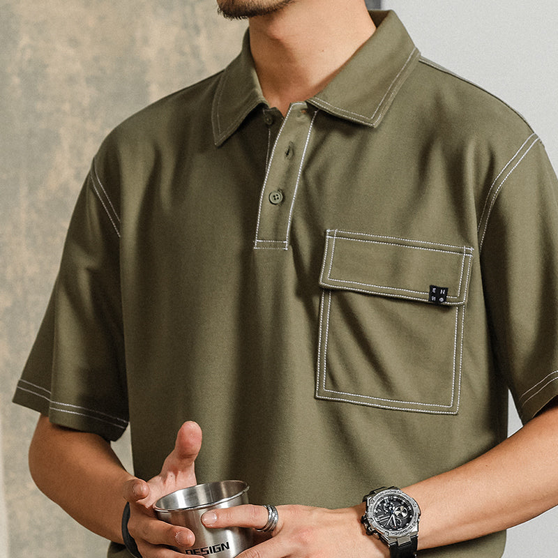 Classic plain pocket polo shirt