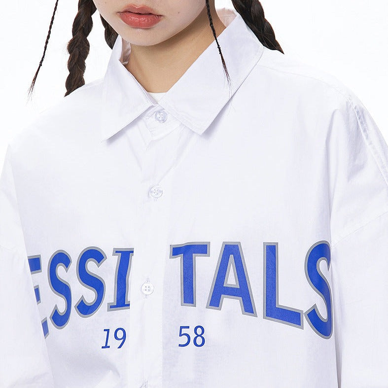 Retro Simple Alphabet Short Sleeve Shirt