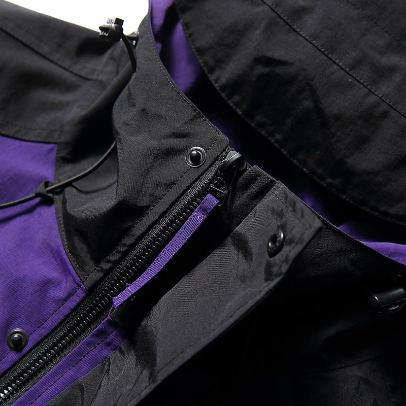 Outdoor color-coordinated functional jacket, lightweight and waterproof