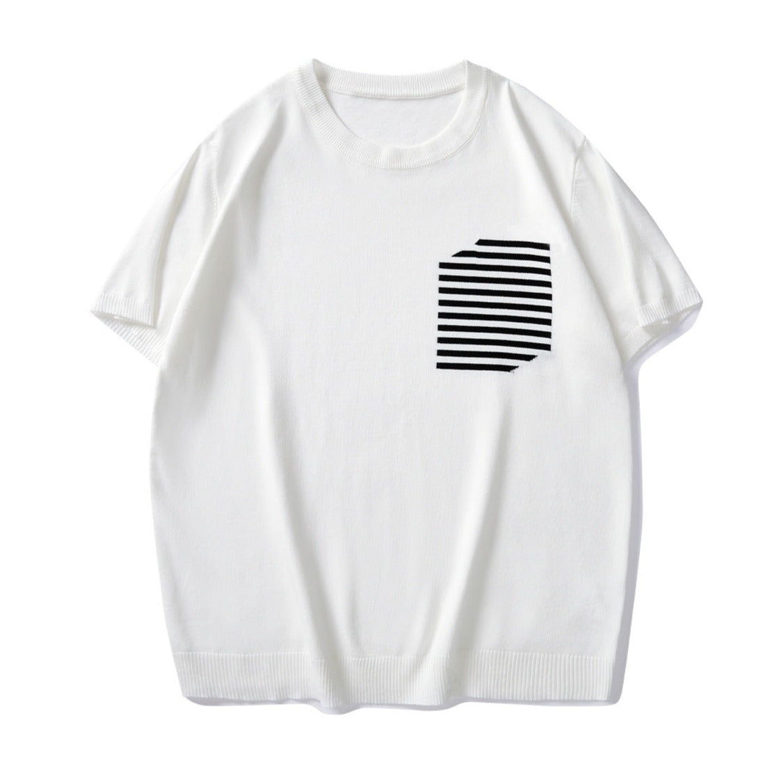 High-quality new striped pocket T-shirt