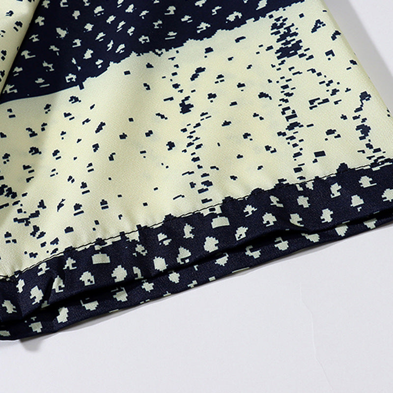 Vintage color print short sleeve shirt