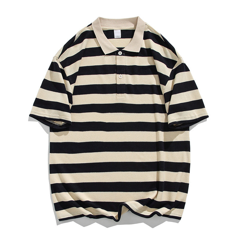 Classic horizontal striped polo shirt
