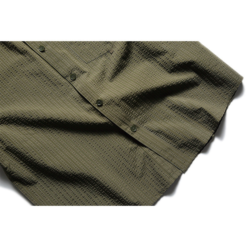 Classic striped long-sleeved work shirt