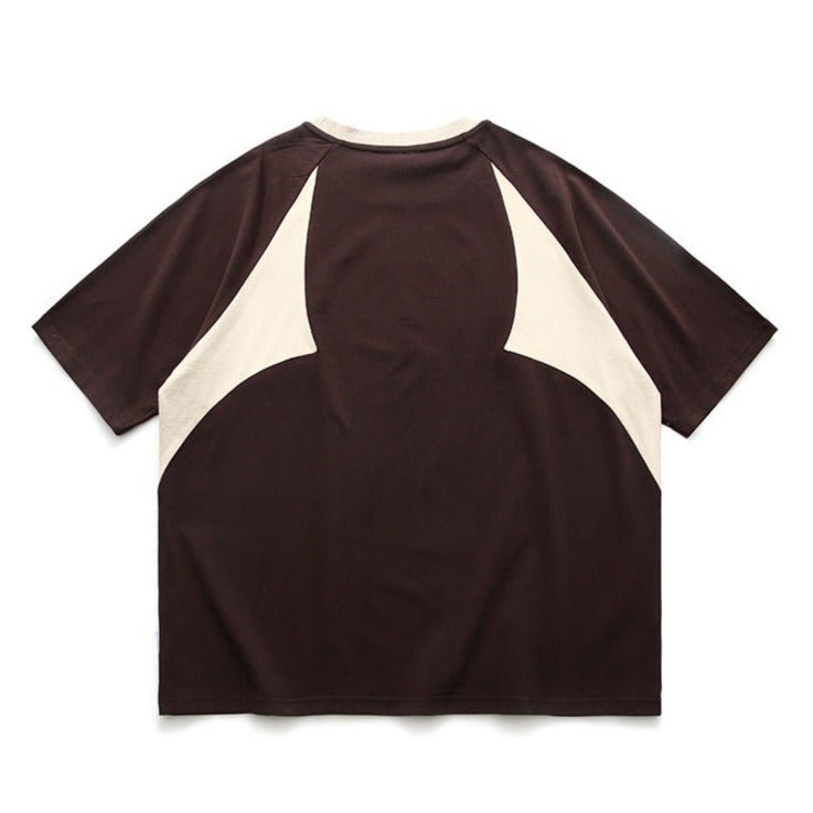 Color-block casual short-sleeved T-shirt