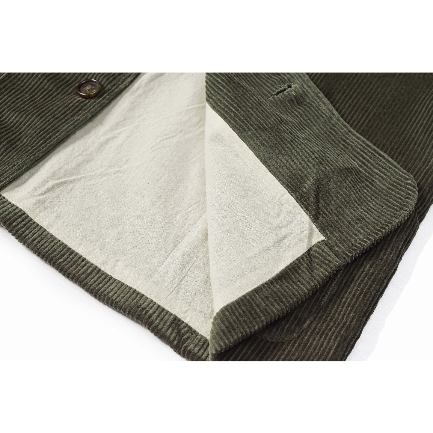 Olive green cotton corduroy tailored jacket