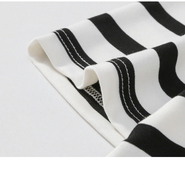 Classic horizontal striped short sleeve T-shirt