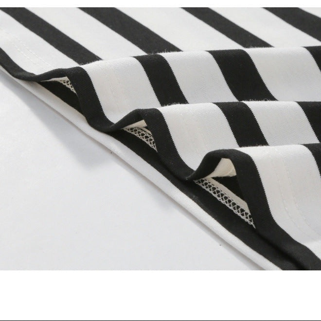 Classic horizontal striped short sleeve T-shirt