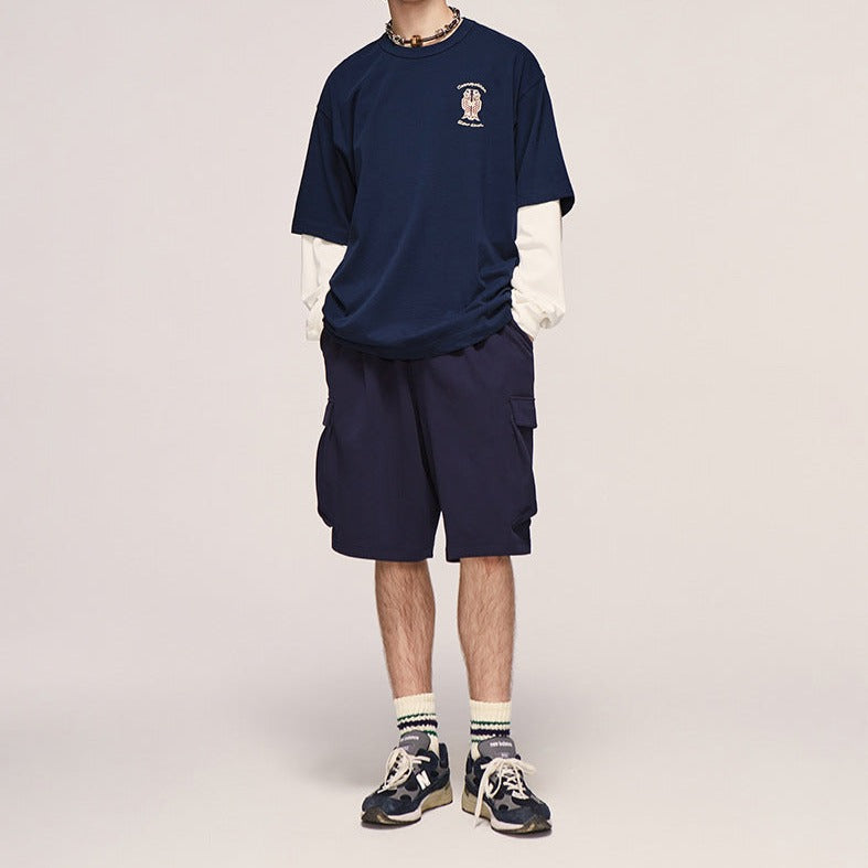Carp streamer print short-sleeved T-shirt