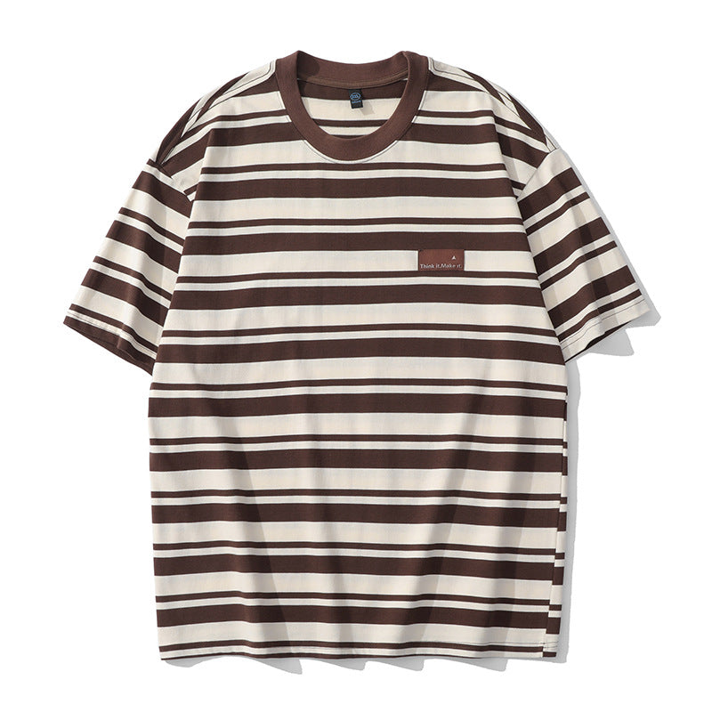 Classic horizontal striped short sleeve T-shirt