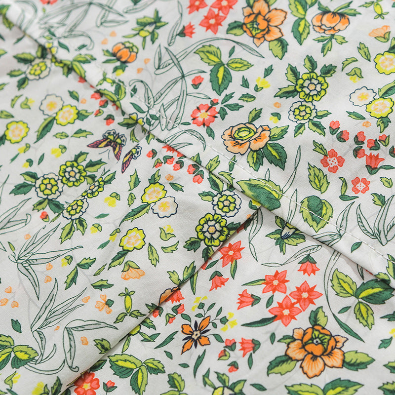 Hawaiian floral print aloha shirt