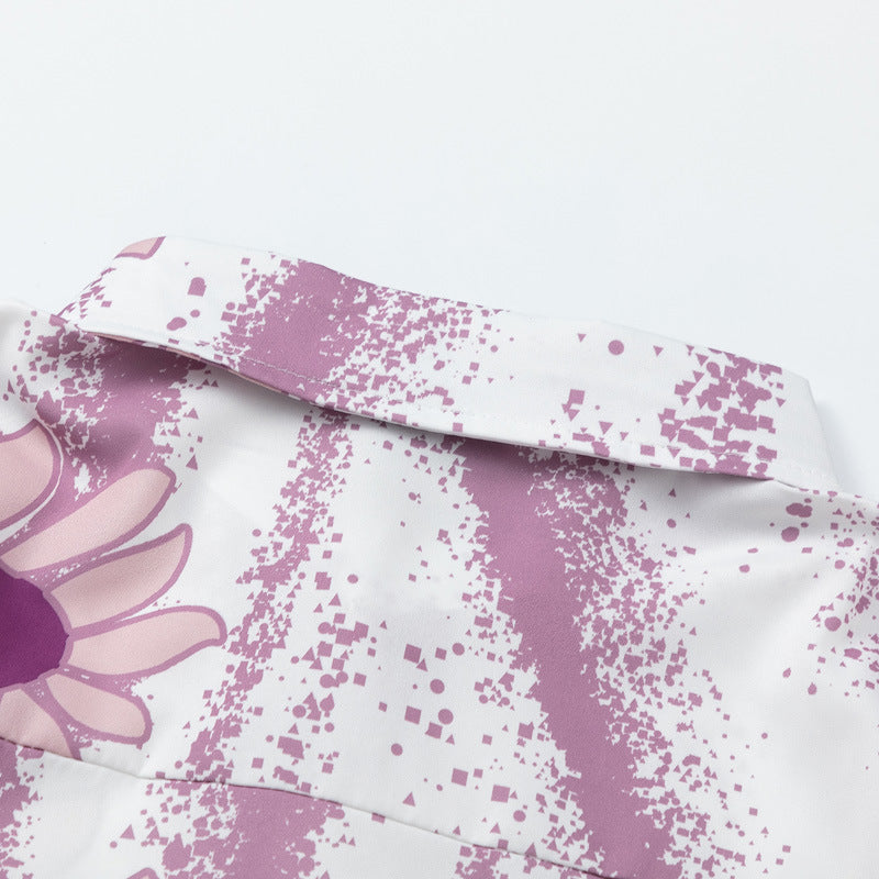 Retro all-over print aloha shirt perfect for summer