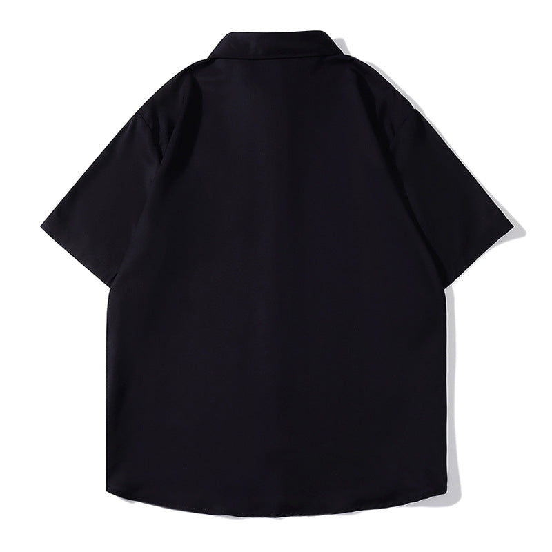Classic black and white coconut yam short-sleeved shirt