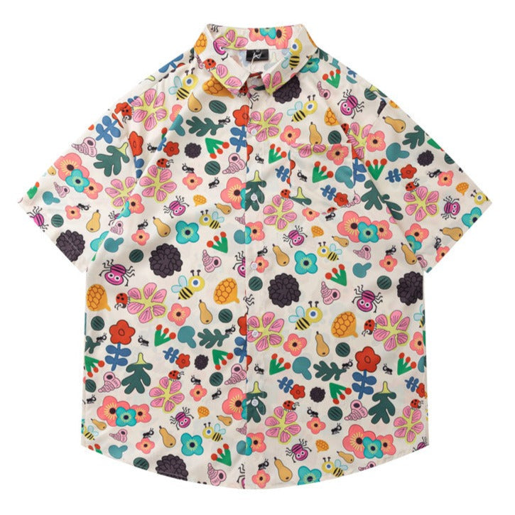Cute floral Hawaiian short sleeve shirt