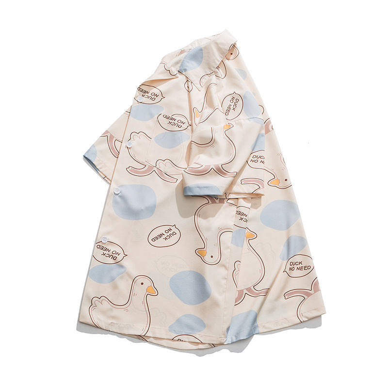Cute Animal Print Short Sleeve Shirt