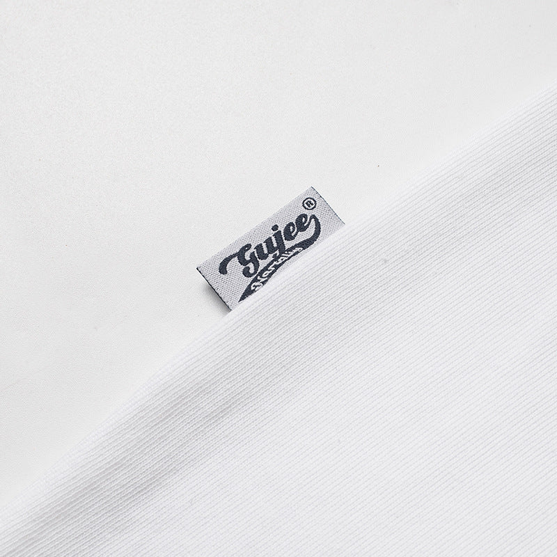 Embroidered pocket plain casual short sleeve T-shirt