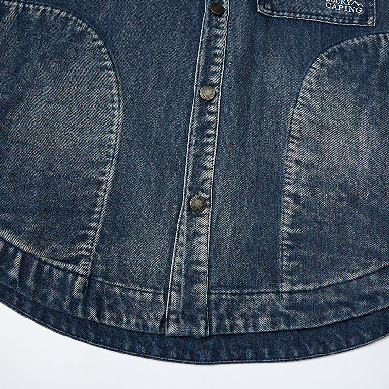 Classic American casual denim pocket jacket