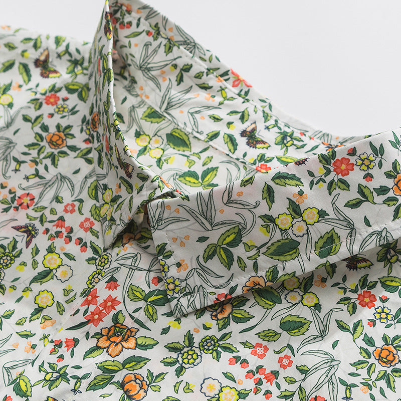 Hawaiian floral print aloha shirt
