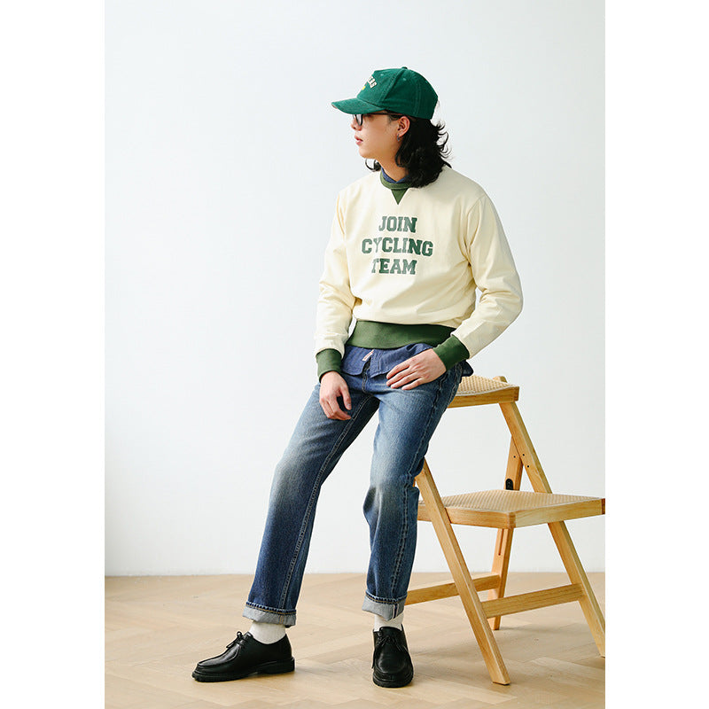 Washed Patch Pocket Denim Pants