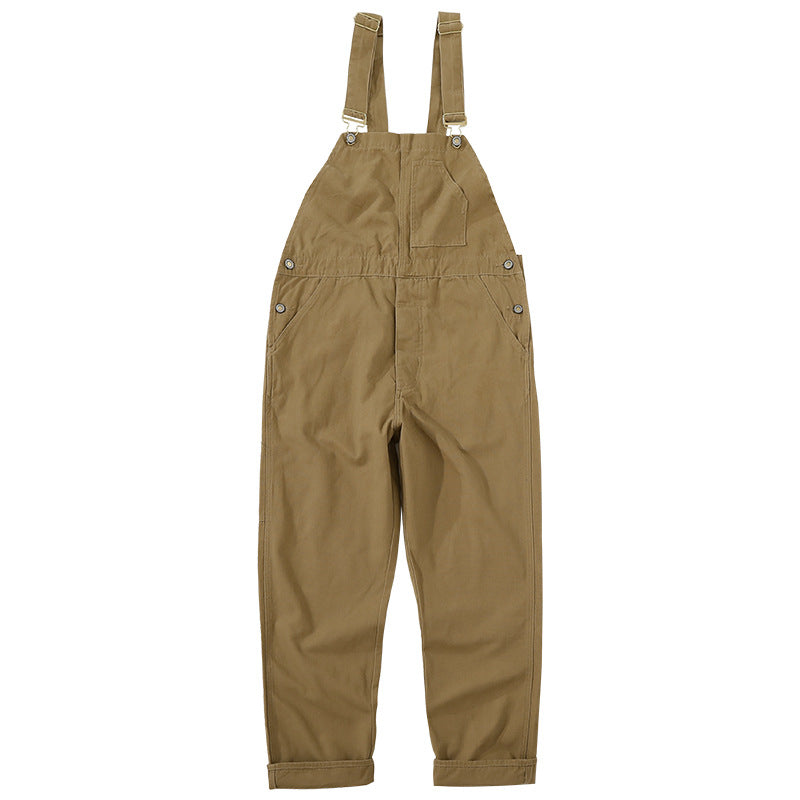 American casual retro suspender work pants