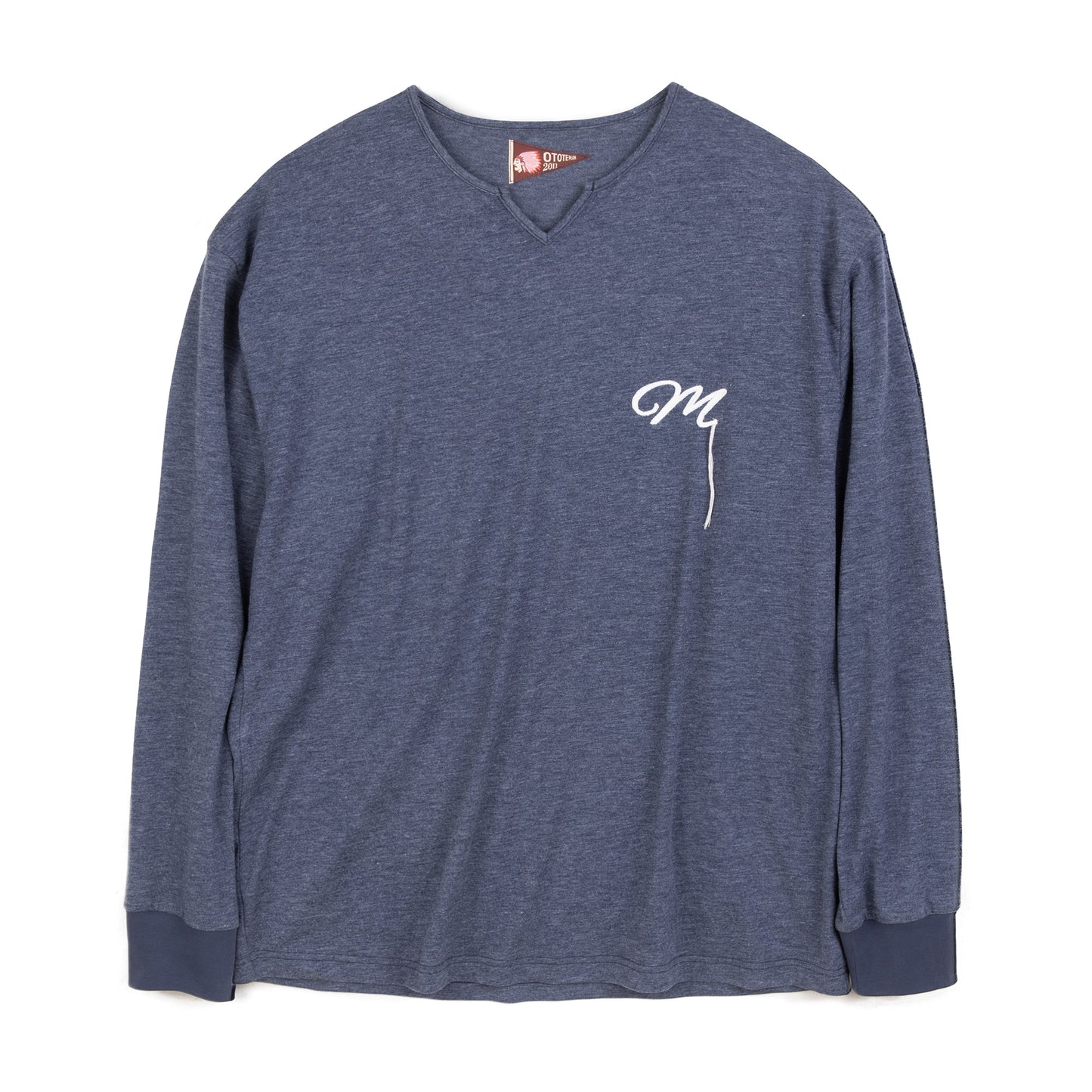 New for Fall! American Casual Embroidered V-Neck Long Sleeve T-Shirt