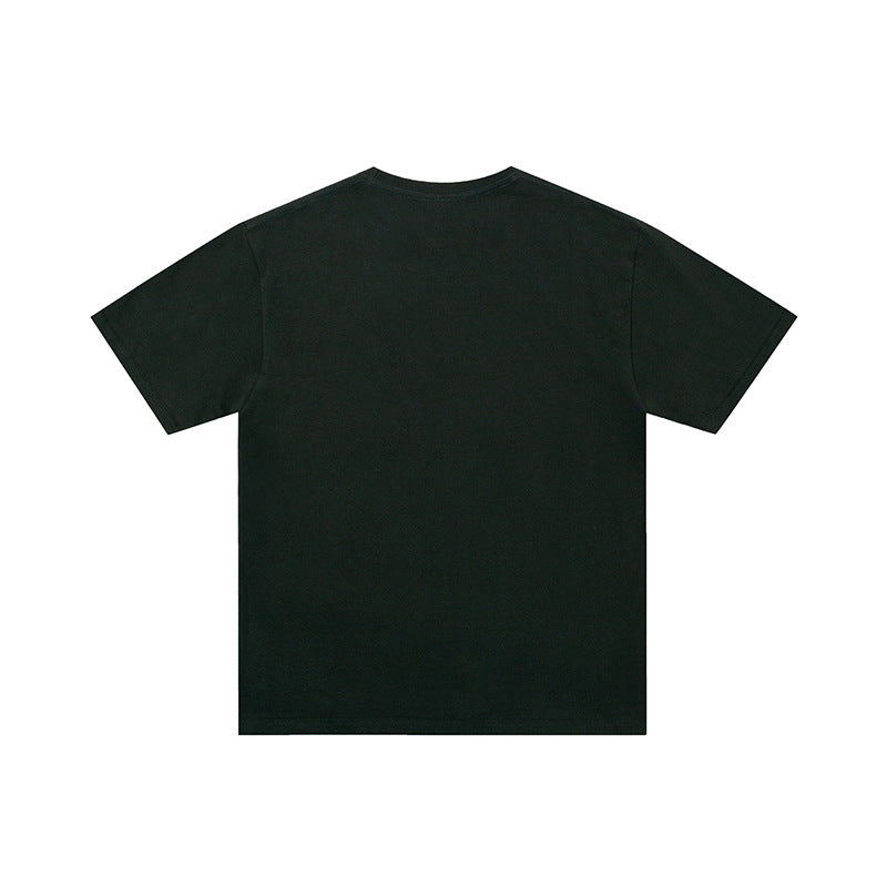 Embroidered alphabet casual short sleeve t-shirt